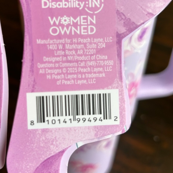 Hi Peach Lane Lavender Floral Insulated Travel Mug with Straw NWT - Picture 5 of 5